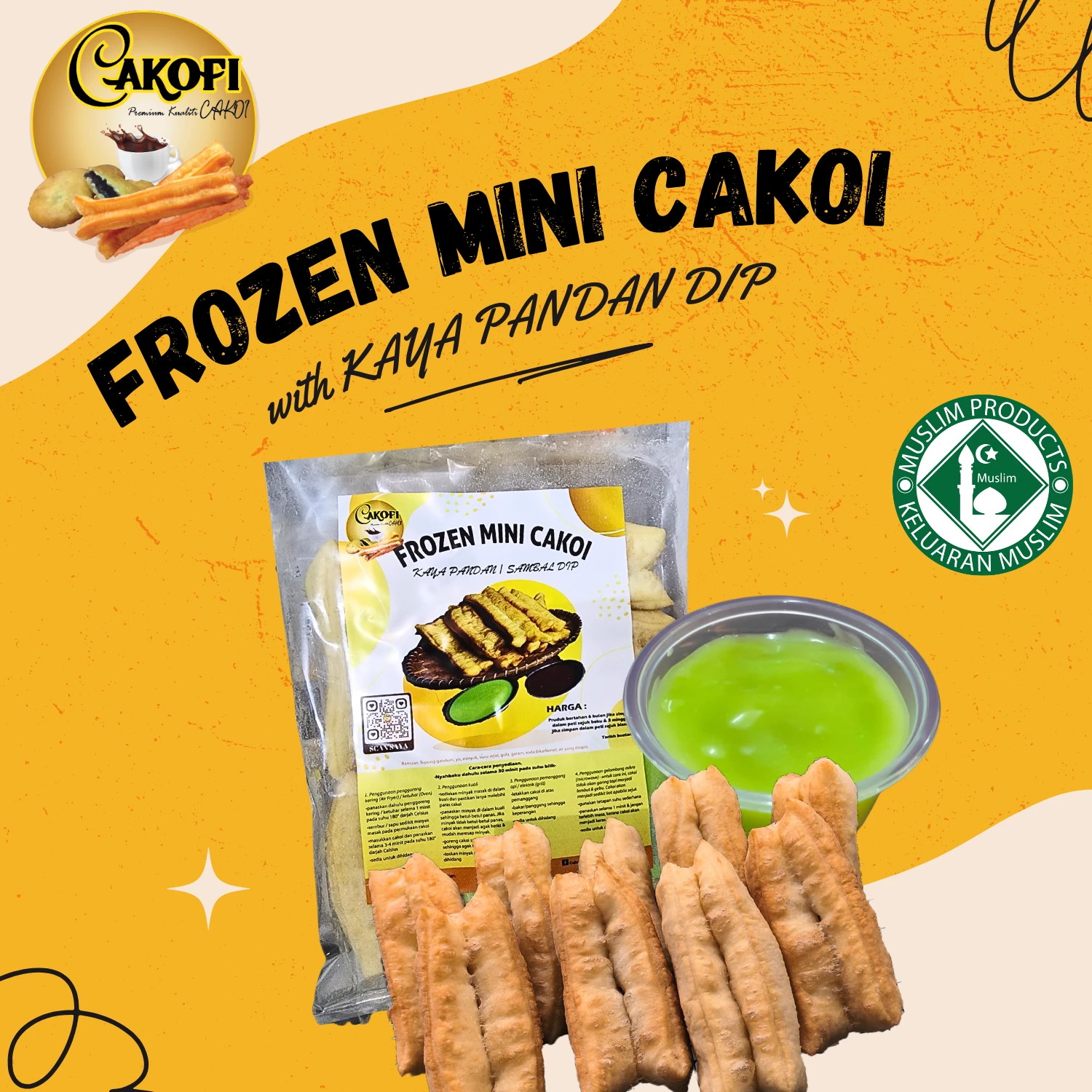 Frozen Mini Cakoi Kaya Pandan Dip