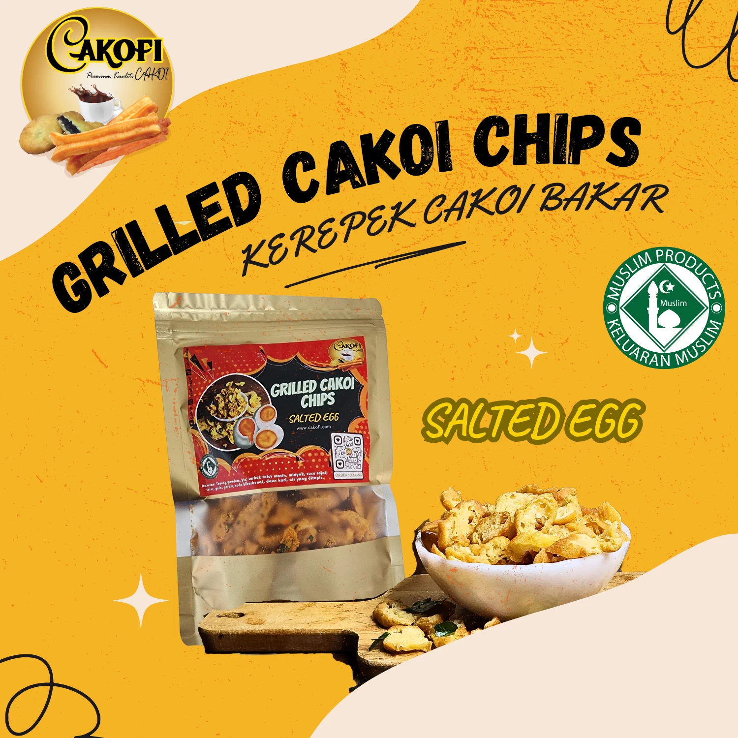 Grilled Cakoi Chips Perisa Telur Masin